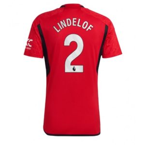 Victor Lindelof #2 Manchester United Hjemmebanetrøje 2023-2024 rød Kort ærmer