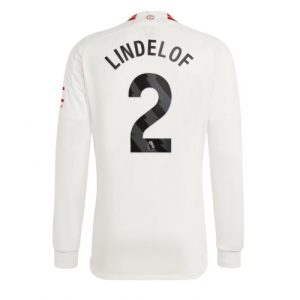 Victor Lindelof #2 Manchester United Tredje trøje 2023-2024 hvid Lange ærmer