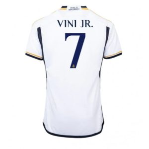 Vinicius Junior #7 Real Madrid Hjemmebanetrøje 2023-2024 hvid Kort ærmer
