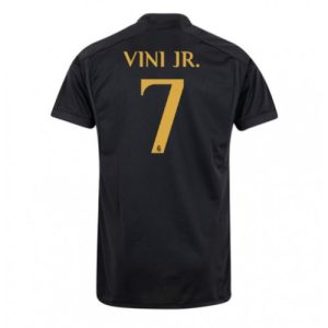 Vinicius Junior #7 Real Madrid Tredje trøje 2023-2024 sort Kort ærmer