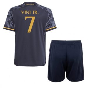 Vinicius Junior #7 Real Madrid Udebanesæt Børn 2023-24 Kort ærmer + korte bukser