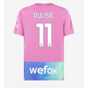 Christian Pulisic #11 Herre AC Milan Tredje trøje 2023-2024 lyserød Kort ærmer