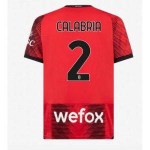Davide Calabria #2 Herre AC Milan Hjemmebanetrøje 2023-2024 rød Kort ærmer