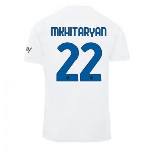 Henrikh Mkhitaryan #22 Herre Inter Milan Udebanetrøje 2023-2024 hvid Kort ærmer