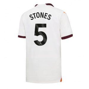 John Stones #5 Manchester City Udebanetrøje 2023-2024 hvid Kort ærmer