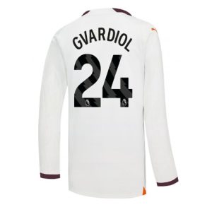 Josko Gvardiol #24 Herre Manchester City Udebanetrøje 2023-2024 Lange ærmer