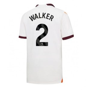 Kyle Walker #2 Manchester City Udebanetrøje 2023-2024 hvid Kort ærmer
