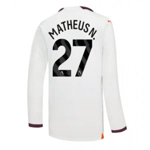 Matheus Nunes #27 Herre Manchester City Udebanetrøje 2023-2024 Lange ærmer