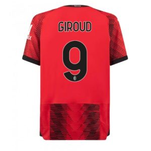 Olivier Giroud #9 Herre AC Milan Hjemmebanetrøje 2023-2024 rød Kort ærmer