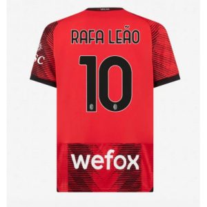 Rafael Leao #10 Herre AC Milan Hjemmebanetrøje 2023-2024 rød Kort ærmer