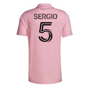 Sergio Busquets #5 Herre Inter Miami Hjemmebanetrøje 2023-2024 lyserød Kort ærmer