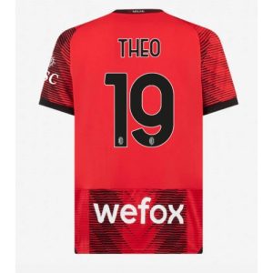 Theo Hernandez #19 Herre AC Milan Hjemmebanetrøje 2023-2024 rød Kort ærmer