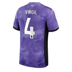 Virgil van Dijk #4 Liverpool Tredje trøje 2023-2024 lilla Kort ærmer