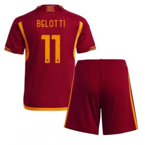Andrea Belotti #11 AS Roma Hjemmebanesæt Børn 2023-2024 rød Kort ærmer + korte bukser