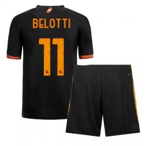 Andrea Belotti #11 AS Roma Tredje trøje Børn 2023-2024 sort Kort ærmer + korte bukser