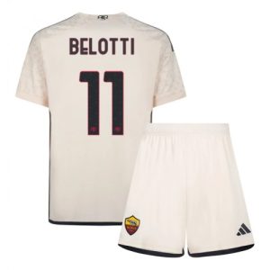 Andrea Belotti #11 AS Roma Udebanesæt Børn 2023-2024 hvid Kort ærmer + korte bukser