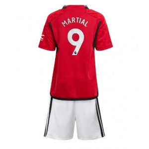 Anthony Martial #9 Manchester United Hjemmebanesæt Børn 2023-24 Kort ærmer + korte bukser
