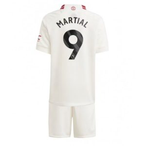 Anthony Martial #9 Manchester United Tredje trøje Børn 2023-24 hvid Kort ærmer + korte bukser