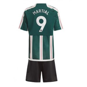 Anthony Martial #9 Manchester United Udebanesæt Børn 2023-24 Kort ærmer + korte bukser