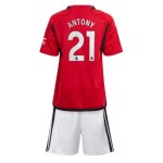 Antony #21 Manchester United Hjemmebanesæt Børn 2023-24 Kort ærmer + korte bukser