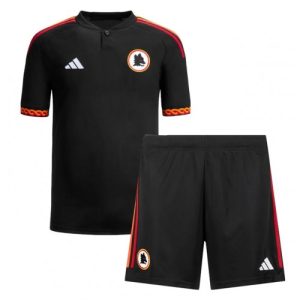 AS Roma Tredje trøje Børn 2023-2024 sort Kort ærmer + korte bukser