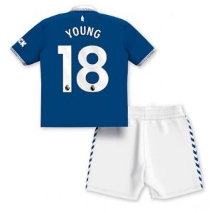 Ashley Young #18 Everton Hjemmebanesæt Børn 2023-2024 blå Kort ærmer + hvid korte bukser