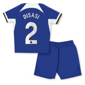 Axel Disasi #2 Chelsea Hjemmebanesæt Børn 2023-2024 Kort ærmer + korte bukser