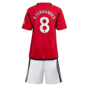 Bruno Fernandes #8 Manchester United Hjemmebanesæt Børn 2023-24 Kort ærmer + korte bukser