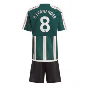 Bruno Fernandes #8 Manchester United Udebanesæt Børn 2023-24 Kort ærmer + korte bukser