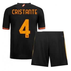 Bryan Cristante #4 AS Roma Tredje trøje Børn 2023-2024 sort Kort ærmer + korte bukser