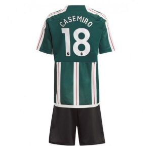 Casemiro #18 Manchester United Udebanesæt Børn 2023-24 Kort ærmer + korte bukser