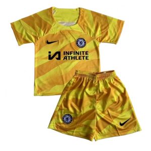 Chelsea Målmand Tredje trøje Børn 2023-2024 gul Kort ærmer + korte bukser