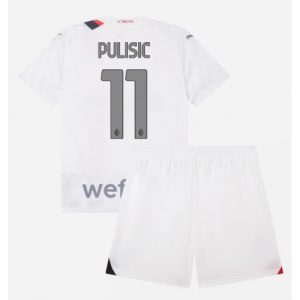 Christian Pulisic #11 AC Milan Udebanesæt Børn 2023-24 hvid Kort ærmer + korte bukser