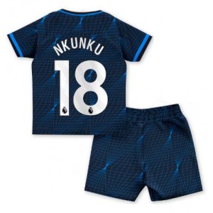 Christopher Nkunku #18 Chelsea Udebanesæt Børn 2023-2024 Kort ærmer + korte bukser
