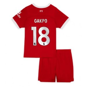 Cody Gakpo #18 Liverpool Hjemmebanesæt Børn 2023-2024 Kort ærmer + korte bukser