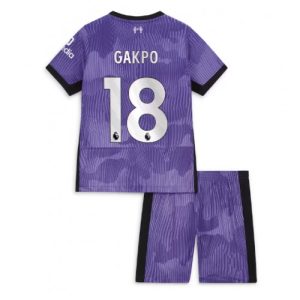 Cody Gakpo #18 Liverpool Tredje trøje Børn 2023-2024 Kort ærmer + korte bukser