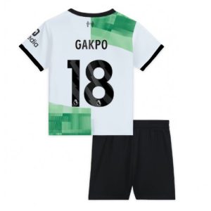 Cody Gakpo #18 Liverpool Udebanesæt Børn 2023-2024 Kort ærmer + korte bukser