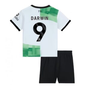 Darwin Nunez #9 Liverpool Udebanesæt Børn 2023-2024 Kort ærmer + korte bukser