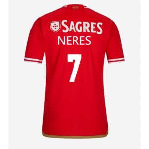 David Neres #7 Herre Benfica Hjemmebanetrøje 2023-2024 Kort ærmer