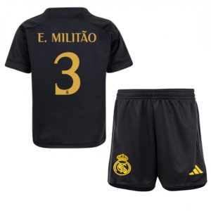 Eder Militao #3 Real Madrid Tredje trøje Børn 2023-2024 Kort ærmer + korte bukser