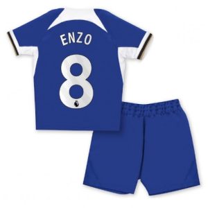 Enzo Fernandez #8 Chelsea Hjemmebanesæt Børn 2023-2024 Kort ærmer + korte bukser