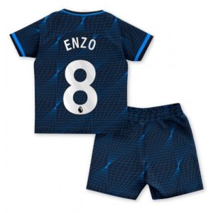 Enzo Fernandez #8 Chelsea Udebanesæt Børn 2023-2024 Kort ærmer + korte bukser