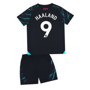 Erling Haaland #9 Manchester City Tredje trøje Børn 2023-2024 Kort ærmer + korte bukser