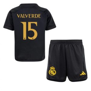 Federico Valverde #15 Real Madrid Tredje trøje Børn 2023-2024 Kort ærmer + korte bukser