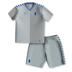 Fodboldtrøjer Danmark Everton Tredje trøje Børn 2023-2024 grå Kort ærmer + korte bukser