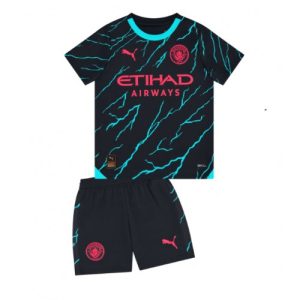 Fodboldtrøjer Danmark Manchester City Tredje trøje Børn 2023-2024 Kort ærmer + korte bukser