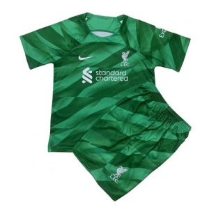 Grøn Liverpool Målmand Tredje trøje Børn 2023-2024 Kort ærmer + korte bukser