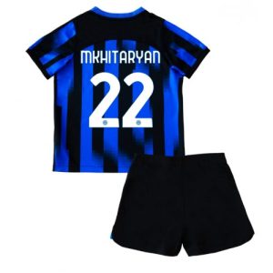 Henrikh Mkhitaryan #22 Inter Milan Hjemmebanesæt Børn 2023-2024 Kort ærmer + korte bukser