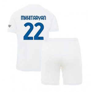Henrikh Mkhitaryan #22 Inter Milan Udebanesæt Børn 2023-2024 hvid Kort ærmer + korte bukser