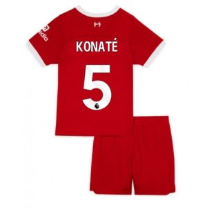 Ibrahima Konate #5 Liverpool Hjemmebanesæt Børn 2023-2024 Kort ærmer + korte bukser